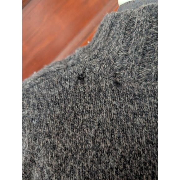 Garnet Hill Gray Wool Button-Up Pullover Sweater Medium - Picture 2 of 6